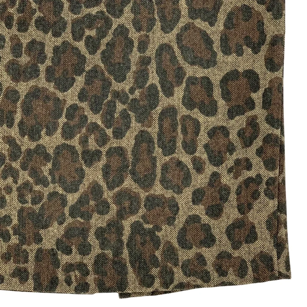 Wool Blend Leopard Pencil Skirt